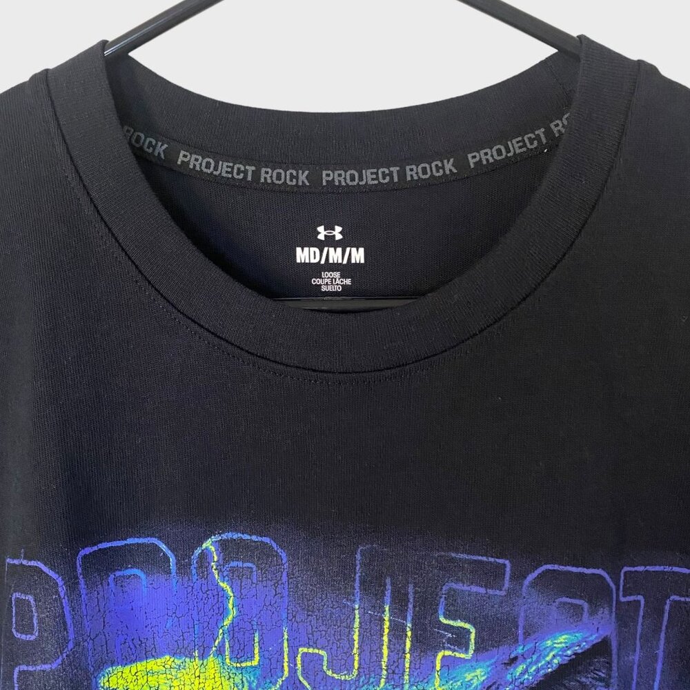 Under Armour Project Rock Wolf Graphic Shirt Black Men's Medium Short-Sleeve New - Picture 5 of 15